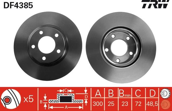 TRW DF4385 - Спирачен диск vvparts.bg