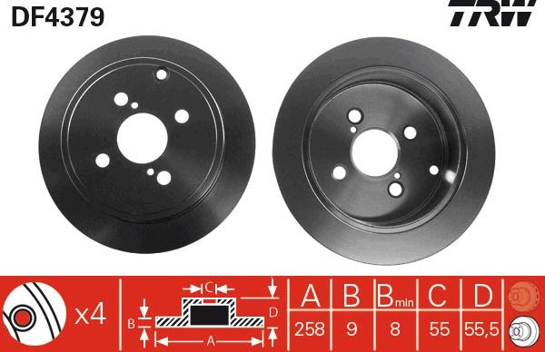 TRW DF4379 - Спирачен диск vvparts.bg