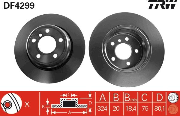 TRW DF4299 - Спирачен диск vvparts.bg