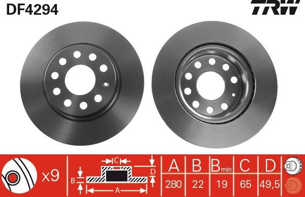 TRW DF4294 - Спирачен диск vvparts.bg