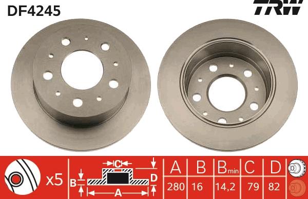 TRW DF4245 - Спирачен диск vvparts.bg