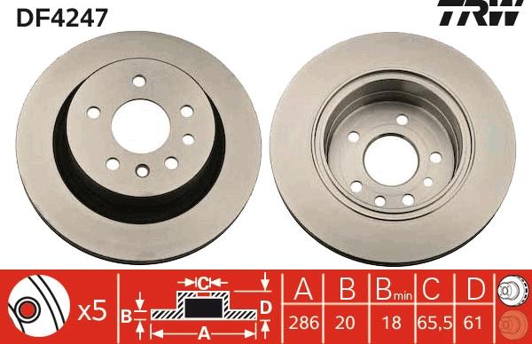 TRW DF4247 - Спирачен диск vvparts.bg