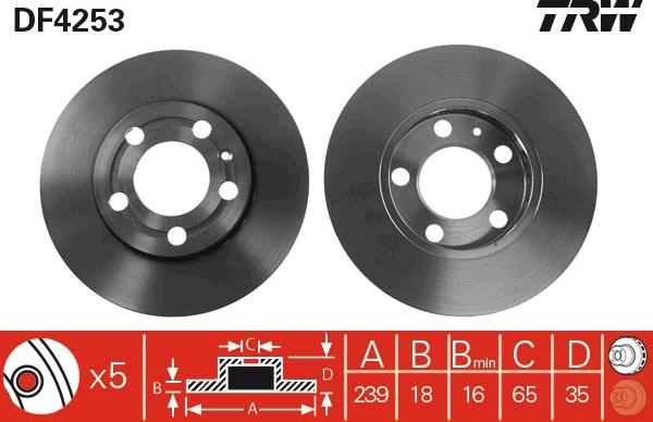 TRW DF4253 - Спирачен диск vvparts.bg