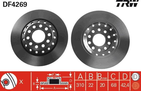 TRW DF4269 - Спирачен диск vvparts.bg