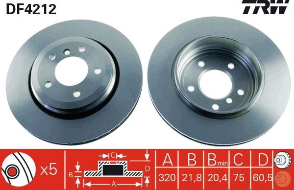 TRW DF4212 - Спирачен диск vvparts.bg