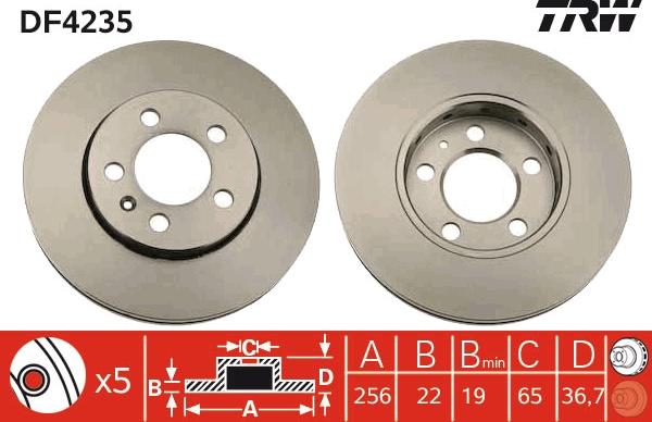 TRW DF4235 - Спирачен диск vvparts.bg