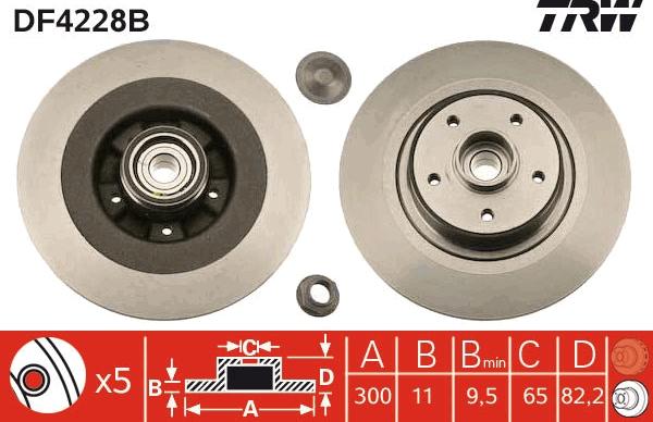 TRW DF4228BS - Спирачен диск vvparts.bg