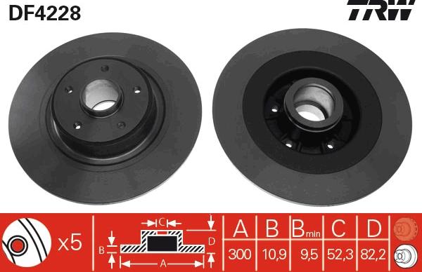 TRW DF4228 - Спирачен диск vvparts.bg