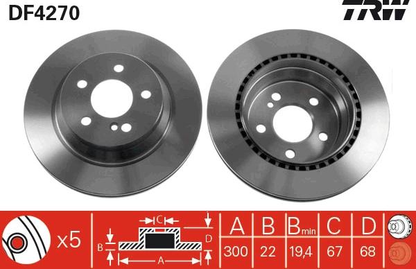 TRW DF4270 - Спирачен диск vvparts.bg