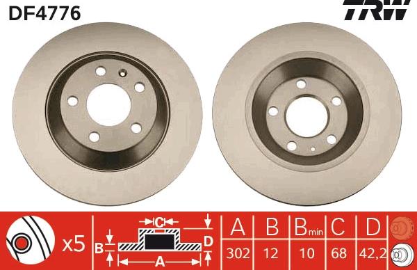 TRW DF4776 - Спирачен диск vvparts.bg