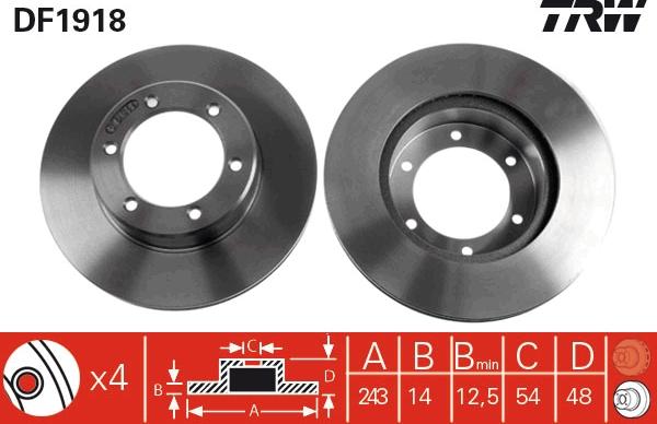 TRW DF1918 - Спирачен диск vvparts.bg