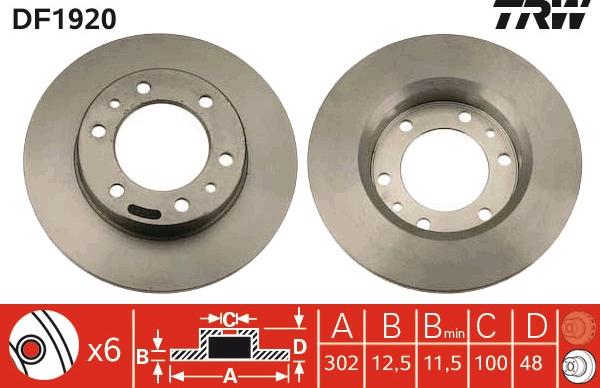 TRW DF1920 - Спирачен диск vvparts.bg