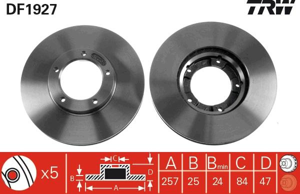 TRW DF1927 - Спирачен диск vvparts.bg