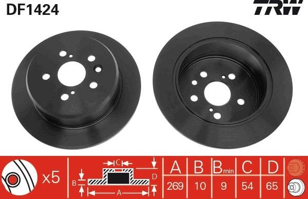 TRW DF1424 - Спирачен диск vvparts.bg