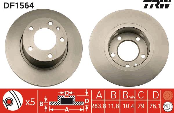 TRW DF1564 - Спирачен диск vvparts.bg