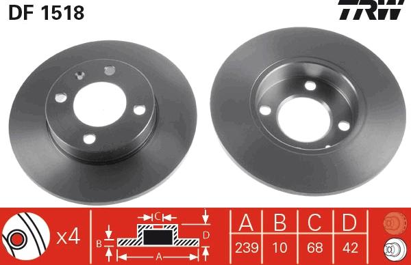 TRW DF1518 - Спирачен диск vvparts.bg