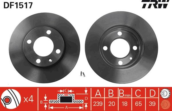 TRW DF1517 - Спирачен диск vvparts.bg