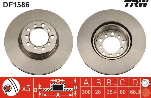 TRW DF1586 - Спирачен диск vvparts.bg