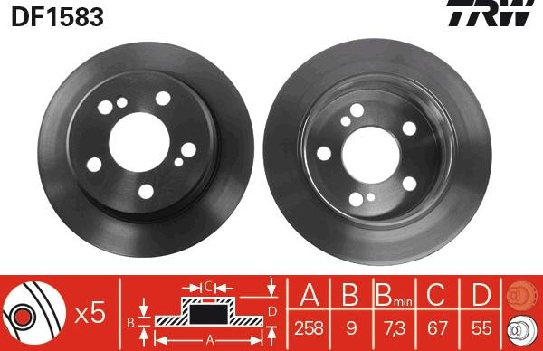 TRW DF1583 - Спирачен диск vvparts.bg