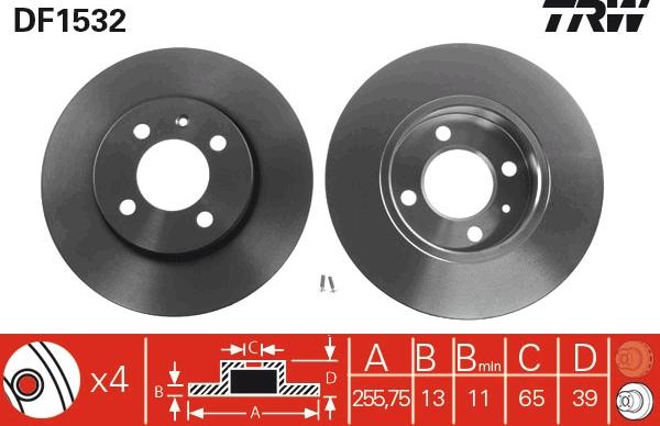 TRW DF1532 - Спирачен диск vvparts.bg