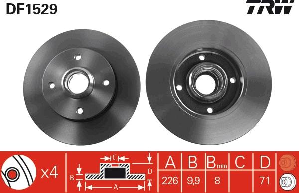 TRW DF1529 - Спирачен диск vvparts.bg