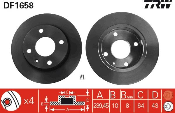 TRW DF1658 - Спирачен диск vvparts.bg