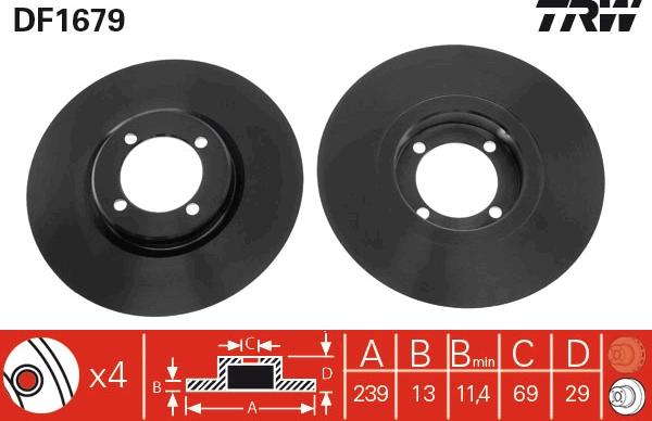 TRW DF1679 - Спирачен диск vvparts.bg