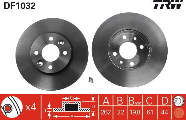 TRW DF1032 - Спирачен диск vvparts.bg