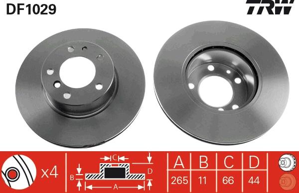 TRW DF1029 - Спирачен диск vvparts.bg