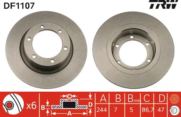 TRW DF1107 - Спирачен диск vvparts.bg