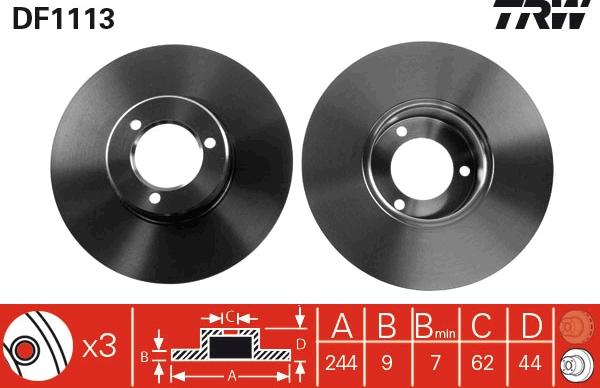 TRW DF1113 - Спирачен диск vvparts.bg