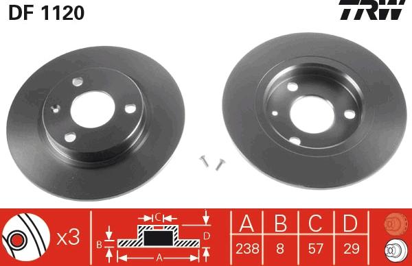 TRW DF1120 - Спирачен диск vvparts.bg