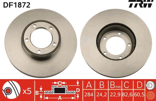 TRW DF1872 - Спирачен диск vvparts.bg