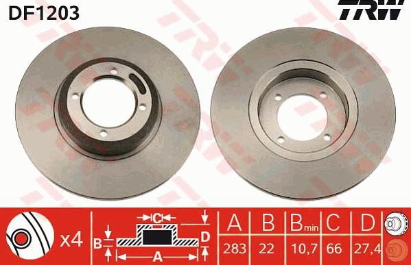 TRW DF1203 - Спирачен диск vvparts.bg