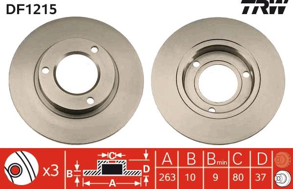 TRW DF1215 - Спирачен диск vvparts.bg