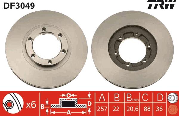 TRW DF3049 - Спирачен диск vvparts.bg