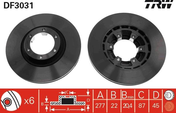 TRW DF3031 - Спирачен диск vvparts.bg