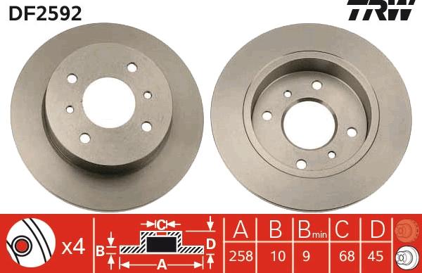 TRW DF2592 - Спирачен диск vvparts.bg