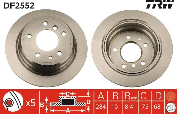 TRW DF2552 - Спирачен диск vvparts.bg