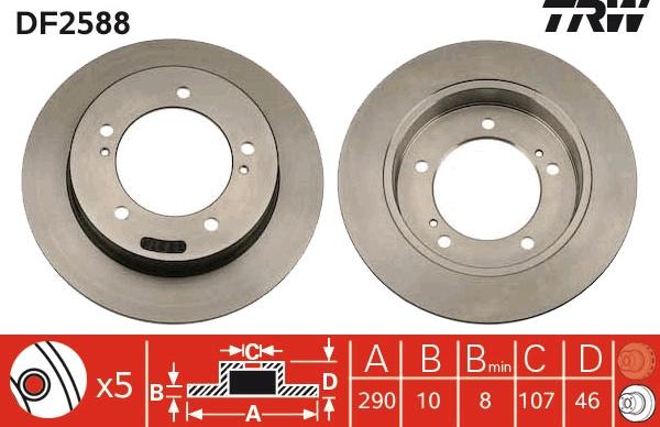 TRW DF2588 - Спирачен диск vvparts.bg