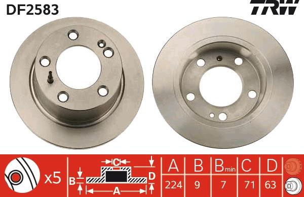 TRW DF2583 - Спирачен диск vvparts.bg