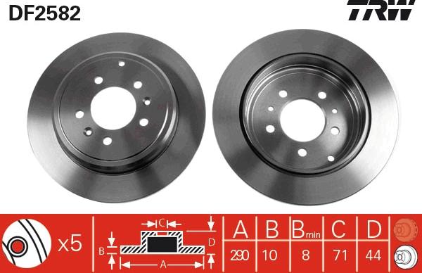 TRW DF2582 - Спирачен диск vvparts.bg