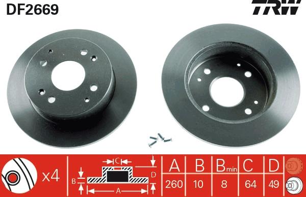 TRW DF2669 - Спирачен диск vvparts.bg