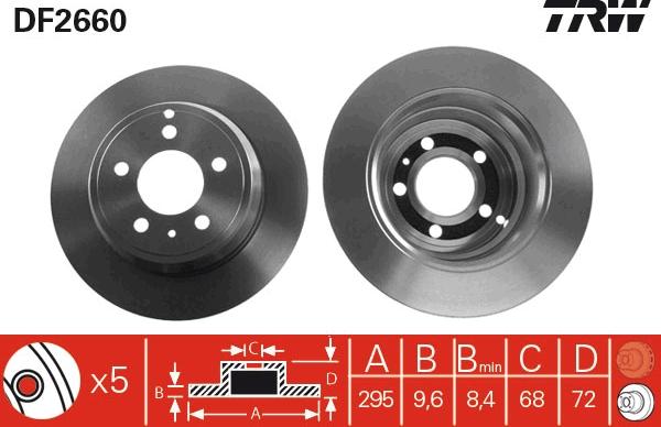 TRW DF2660 - Спирачен диск vvparts.bg