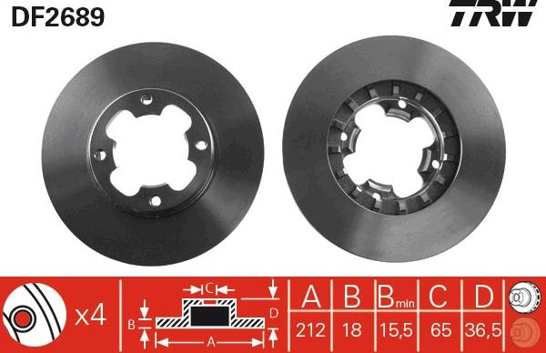 TRW DF2689 - Спирачен диск vvparts.bg