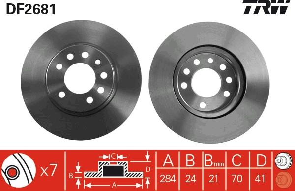 TRW DF2681 - Спирачен диск vvparts.bg