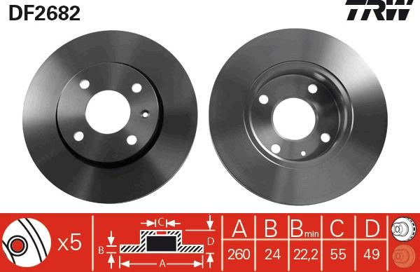 TRW DF2682 - Спирачен диск vvparts.bg