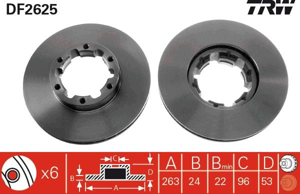 TRW DF2625 - Спирачен диск vvparts.bg