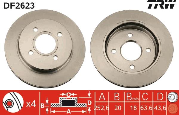 TRW DF2623 - Спирачен диск vvparts.bg