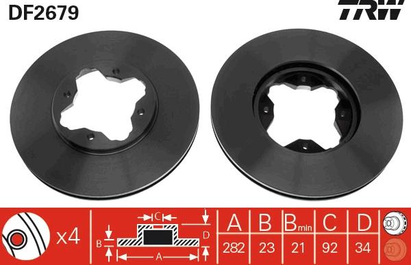 TRW DF2679 - Спирачен диск vvparts.bg